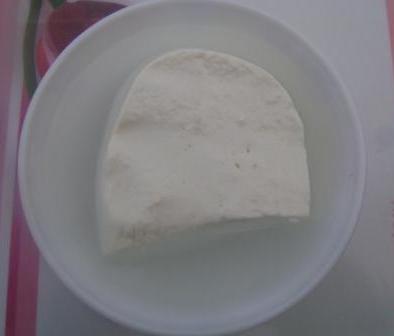 Paneer submerged in water